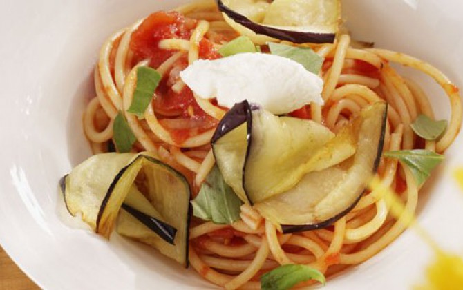 Recept Spaghetti met aubergine Grand'Italia
